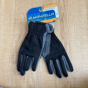 NWT Manzella black and gray womens gloves, size S/M